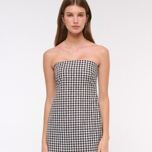 A&F Black and White Gingham Linen Dress